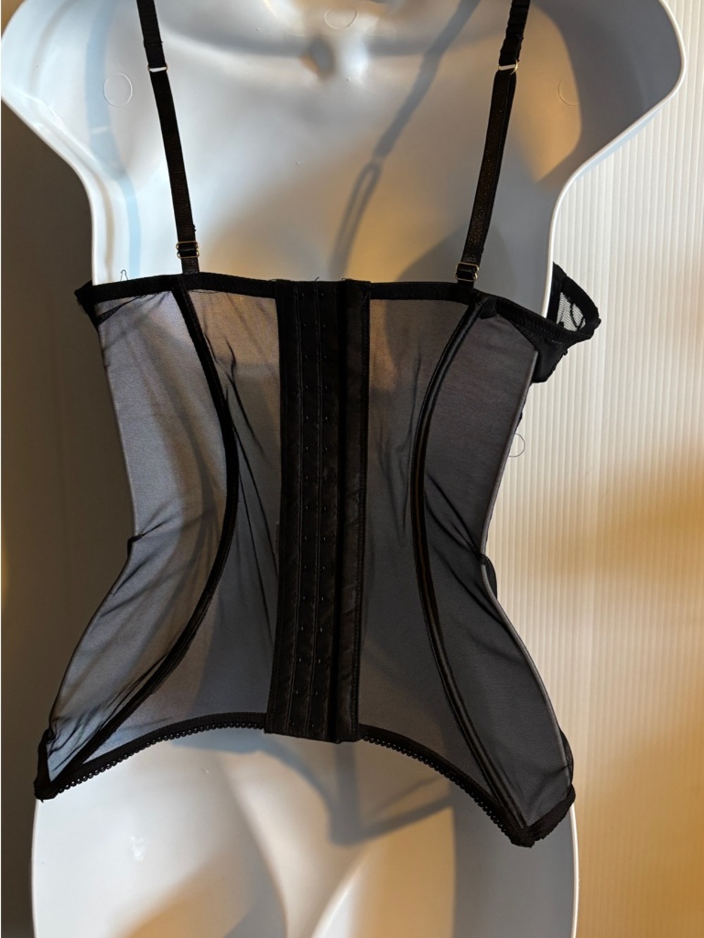 Sheer Black Lace Underwire Bustier Corset Top - Women Intimates - Picture 5 of 6